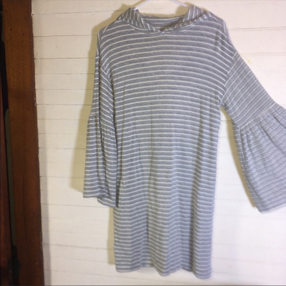Lou & Grey Striped Hoodie Tunic Dress